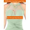 imageVFSHOW Womens Formal Illusion Halter Keyhole Back Prom High Slit Maxi Dress Wedding Guest Applique Twist Front Evening GownLight Green