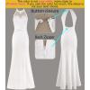 imageVFSHOW Womens Formal Illusion Halter Keyhole Back Prom High Slit Maxi Dress Wedding Guest Applique Twist Front Evening GownOffwhite Texture Fabric