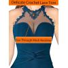 imageVFSHOW Womens Formal Illusion Halter Keyhole Back Prom High Slit Maxi Dress Wedding Guest Applique Twist Front Evening GownPeacock Blue