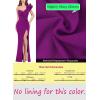 imageVFSHOW Womens Formal Prom Ruffle One Shoulder Strap Ruched Maxi Dress 2024 Sexy Twist Front Split Wedding Guest Evening GownSparkly Purple