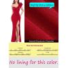 imageVFSHOW Womens Formal Prom Ruffle One Shoulder Strap Ruched Maxi Dress 2024 Sexy Twist Front Split Wedding Guest Evening GownSparkly Red
