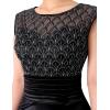 imageVFSHOW Womens Formal Ruched Ruffles Evening Prom Wedding Party Maxi DressBlack Satin