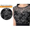 imageVFSHOW Womens Formal Ruched Ruffles Evening Prom Wedding Party Maxi DressBlack and Embroidery Mesh