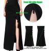 imageVFSHOW Womens Formal Ruched Ruffles Evening Prom Wedding Party Maxi DressBlack and Embroidery Mesh