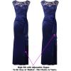 imageVFSHOW Womens Formal Ruched Ruffles Evening Prom Wedding Party Maxi DressBlue Embroidery  Satina