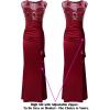 imageVFSHOW Womens Formal Ruched Ruffles Evening Prom Wedding Party Maxi DressDark Red Embroidery  Satina