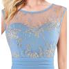 imageVFSHOW Womens Formal Ruched Ruffles Evening Prom Wedding Party Maxi DressFloral Embroiderylight Blue