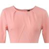 imageVFSHOW Womens Pleated Crew Neck Peplum Work Business Office Bodycon Pencil Sheath DressPeach Pink