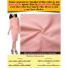 imageVFSHOW Womens Pleated Crew Neck Peplum Work Business Office Bodycon Pencil Sheath DressPeach Pink