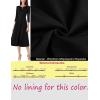 imageVFSHOW Womens Pleated Notch Neck Front Slit Buttons Pockets Office Business Work Slim Fit Aline Fit and Flare Midi DressBlack