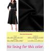 imageVFSHOW Womens Pleated Notch Neck Front Slit Buttons Pockets Office Business Work Slim Fit Aline Fit and Flare Midi DressBlack With White Piping