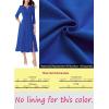 imageVFSHOW Womens Pleated Notch Neck Front Slit Buttons Pockets Office Business Work Slim Fit Aline Fit and Flare Midi DressLight Blue