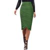 imageVFSHOW Womens Ruched Ruffle High Waist Asymmetric Wrap Casual Wok Office Party Slim Fitted Bodycon Pencil Midi MidCalf SkirtArmy Green