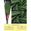 imageVFSHOW Womens Ruched Ruffle High Waist Asymmetric Wrap Casual Wok Office Party Slim Fitted Bodycon Pencil Midi MidCalf SkirtArmy Green
