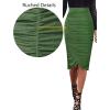 imageVFSHOW Womens Ruched Ruffle High Waist Asymmetric Wrap Casual Wok Office Party Slim Fitted Bodycon Pencil Midi MidCalf SkirtArmy Green