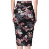 imageVFSHOW Womens Ruched Ruffle High Waist Asymmetric Wrap Casual Wok Office Party Slim Fitted Bodycon Pencil Midi MidCalf SkirtBlack  Multi Floral Print