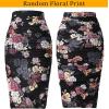 imageVFSHOW Womens Ruched Ruffle High Waist Asymmetric Wrap Casual Wok Office Party Slim Fitted Bodycon Pencil Midi MidCalf SkirtBlack  Multi Floral Print