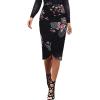 imageVFSHOW Womens Ruched Ruffle High Waist Asymmetric Wrap Casual Wok Office Party Slim Fitted Bodycon Pencil Midi MidCalf SkirtBlack  Pink Floral Print
