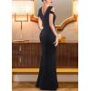 imageVFSHOW Womens Sexy Deep V Neck Ruched High Slit Formal Prom Maxi Dress 2023 Cold Shoulder Special Occasion Evening Long GownSparkly Blackc