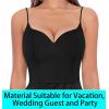 imageVFSHOW Womens Sexy Formal Ruched Fitted High Slit Bodycon Maxi Dress Spaghetti Strap Sweetheart Cocktail Prom Evening GownBlack Knit