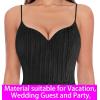 imageVFSHOW Womens Sexy Formal Ruched Fitted High Slit Bodycon Maxi Dress Spaghetti Strap Sweetheart Cocktail Prom Evening GownBlack Knitb