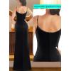 imageVFSHOW Womens Sexy Formal Ruched Fitted High Slit Bodycon Maxi Dress Spaghetti Strap Sweetheart Cocktail Prom Evening GownBlack Velvet