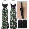 imageVFSHOW Womens Sexy Formal Ruched Fitted High Slit Bodycon Maxi Dress Spaghetti Strap Sweetheart Cocktail Prom Evening GownBlack and Green Floral Print