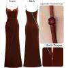 imageVFSHOW Womens Sexy Formal Ruched Fitted High Slit Bodycon Maxi Dress Spaghetti Strap Sweetheart Cocktail Prom Evening GownBurnt Orange Velvet