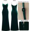 imageVFSHOW Womens Sexy Formal Ruched Fitted High Slit Bodycon Maxi Dress Spaghetti Strap Sweetheart Cocktail Prom Evening GownGreen Velvet