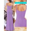 imageVFSHOW Womens Sexy Formal Ruched Fitted High Slit Bodycon Maxi Dress Spaghetti Strap Sweetheart Cocktail Prom Evening GownLight Purple