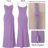 imageVFSHOW Womens Sexy Formal Ruched Fitted High Slit Bodycon Maxi Dress Spaghetti Strap Sweetheart Cocktail Prom Evening GownLight Purple