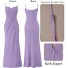 imageVFSHOW Womens Sexy Formal Ruched Fitted High Slit Bodycon Maxi Dress Spaghetti Strap Sweetheart Cocktail Prom Evening GownLight Purple Plaid