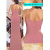 imageVFSHOW Womens Sexy Formal Ruched Fitted High Slit Bodycon Maxi Dress Spaghetti Strap Sweetheart Cocktail Prom Evening GownPeach Pink