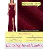 imageVFSHOW Womens Sexy Formal Ruched Fitted High Slit Bodycon Maxi Dress Spaghetti Strap Sweetheart Cocktail Prom Evening GownSparkly Dark Red