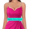 imageVFSHOW Womens Sexy Formal Ruched Fitted High Slit Bodycon Maxi Dress Spaghetti Strap Sweetheart Cocktail Prom Evening GownSparkly Hot Pinkb