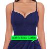 imageVFSHOW Womens Sexy Formal Ruched Fitted High Slit Bodycon Maxi Dress Spaghetti Strap Sweetheart Cocktail Prom Evening GownSparkly Navy Blueb