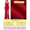 imageVFSHOW Womens Sexy Formal Ruched Fitted High Slit Bodycon Maxi Dress Spaghetti Strap Sweetheart Cocktail Prom Evening GownSparkly Red