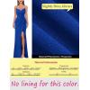 imageVFSHOW Womens Sexy Formal Ruched Fitted High Slit Bodycon Maxi Dress Spaghetti Strap Sweetheart Cocktail Prom Evening GownSparkly Royal Blueb
