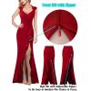 imageVFSHOW Womens V Halter Neck Celebrity Ruffle High Split Formal Evening Gown Wedding Prom Maxi DressSolid Red