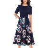 Navy Blue + Multi Floral Print