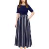 Navy Blue and White Striped Version C