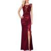Dark Red Embroidery + Satin-a