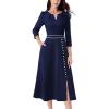 Navy Blue and White Piping