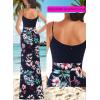 imageVFSHOW Womens Sexy Formal Ruched Fitted High Slit Bodycon Maxi Dress Spaghetti Strap Sweetheart Cocktail Prom Evening GownNavy Blue and Floral Print