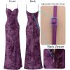 imageVFSHOW Womens Sexy Formal Ruched Fitted High Slit Bodycon Maxi Dress Spaghetti Strap Sweetheart Cocktail Prom Evening GownPurple and Velvet Floral
