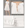 imageVFSHOW Womens 2024 Business Work Office Pockets Belted Buttons Elegant Fit and Flare ALine DressOffwhite