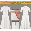 imageVFSHOW Womens 2024 Business Work Office Pockets Belted Buttons Elegant Fit and Flare ALine DressOffwhite