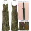 imageVFSHOW Womens Sexy Formal Ruched Fitted High Slit Bodycon Maxi Dress Spaghetti Strap Sweetheart Cocktail Prom Evening GownGreen and Velvet Floral