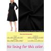 imageVFSHOW Womens 2024 Business Work Office Collar V Neck Bow Belted Pockets Buttons Slim Vintage Fit and Flare A Line DressBlack