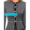imageVFSHOW Womens 2024 Fall Winter Office Business Work Church Dresses Tweed Peplum Slimming Bodycon Pencil Sheath DressBlack Tweed